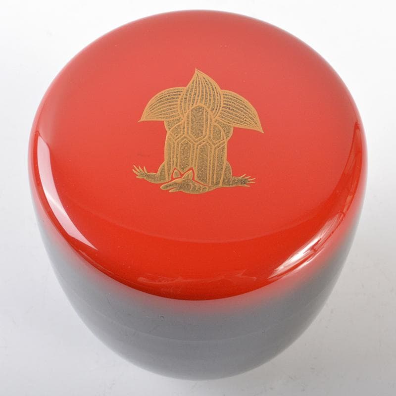 茶道具　松雲造　登亀蒔絵　中棗　極め箱　M　R6556