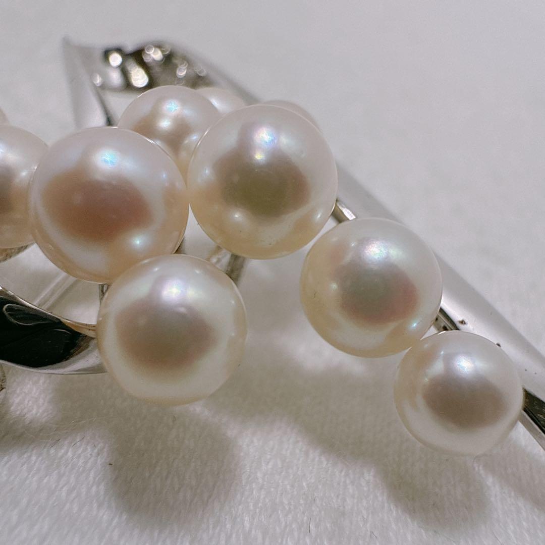 MIKIMOTO ミキモト あこや真珠 10珠 シルバー ブローチ - メルカリ
