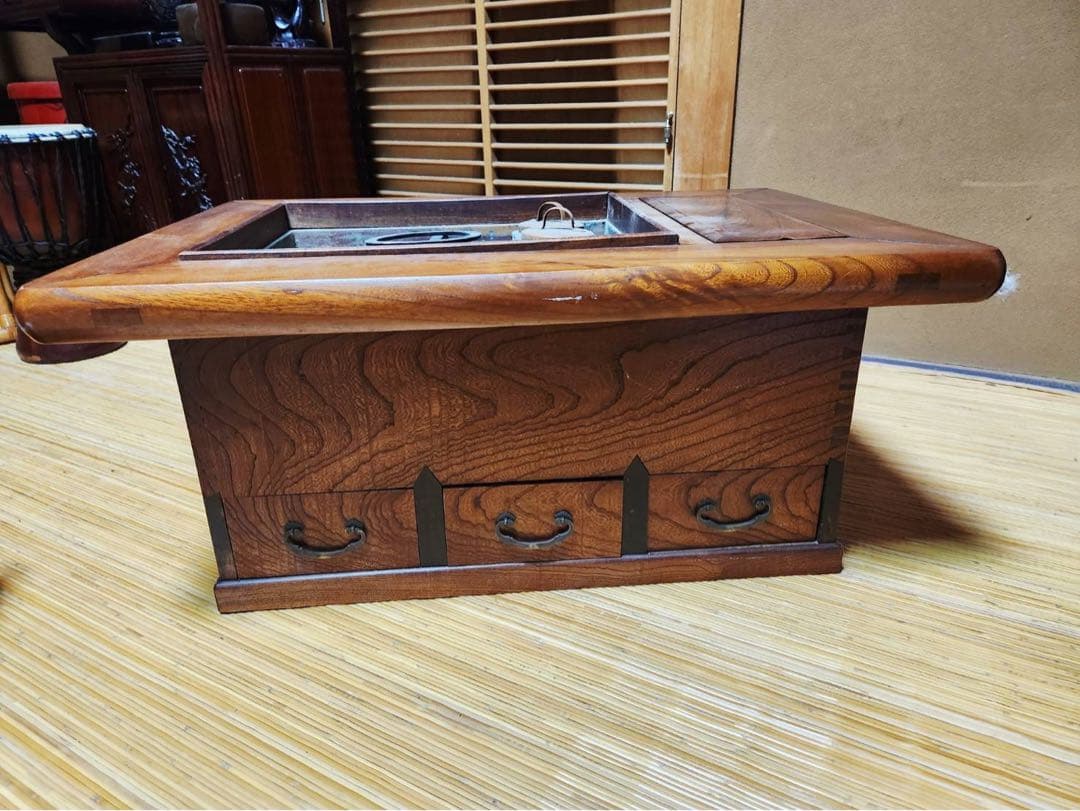 b*_様 木製火鉢 引き出し付き 炭用具付き 楽天市場】木製（火鉢