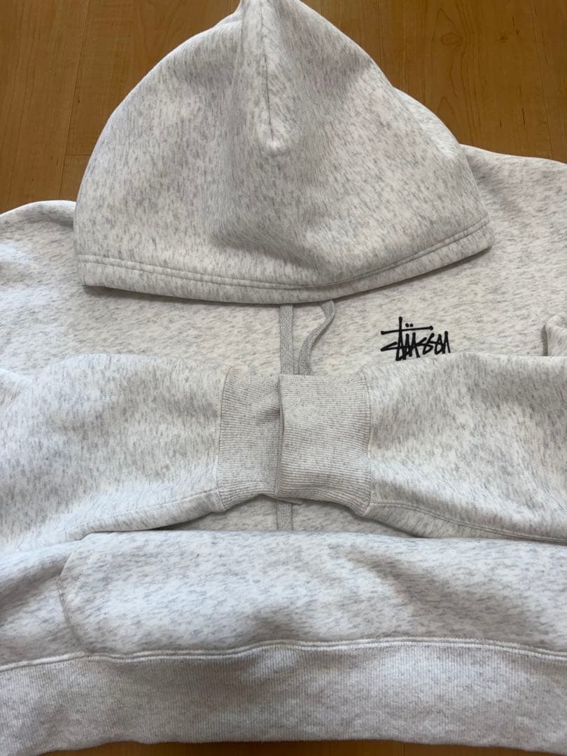 Stussy グレー パーカー フード付き　Lサイズ