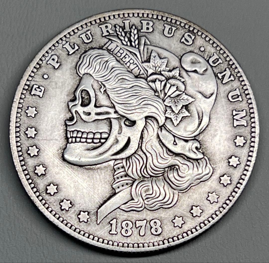 1878年 アメリカ古銭 髑髏 大型銀貨 1ドル 海外コイン モルガン - メルカリ