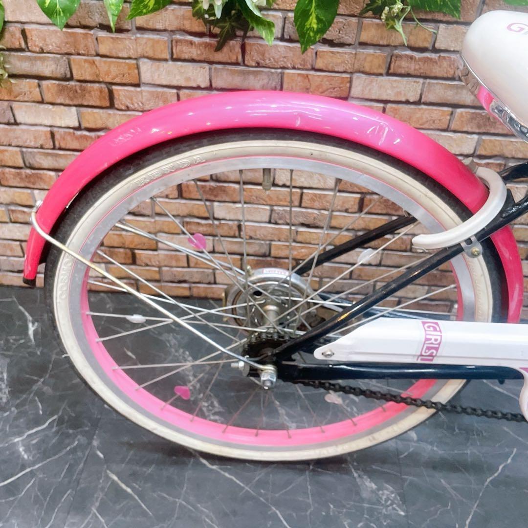 【40】子供用自転車 子供車 GIRILS LABO ブラック×ピンク20インチ