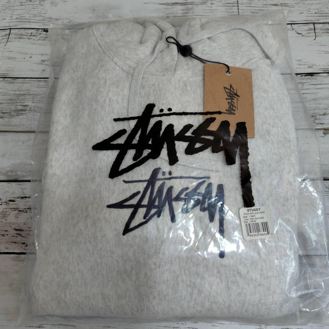 STUSSY APPLIQUE PULL OVER Lサイズ グレー