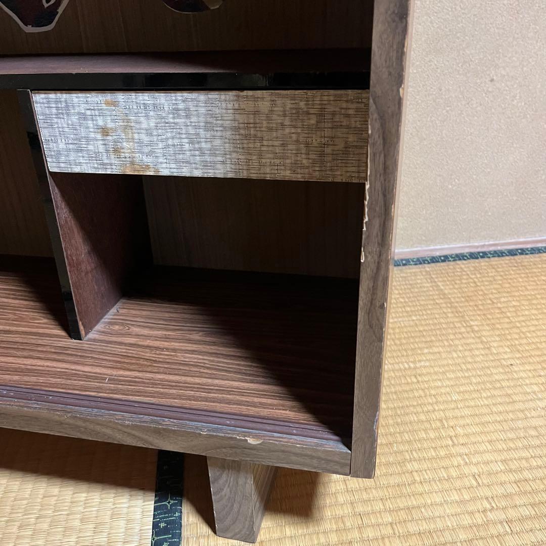 9/10まで！ 昭和レトロ キャビネット 彫りガラス 引き出し付き