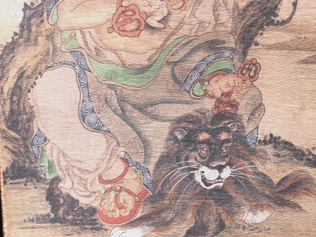 中国 唐時代 呉道子掛け軸 骨董品 肉筆保証 AK1104C11-3