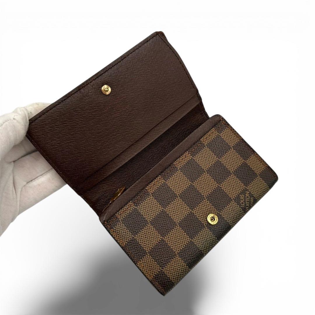美品】ルイヴィトン ポルトフォイユ トレゾール ダミエ 折り財布