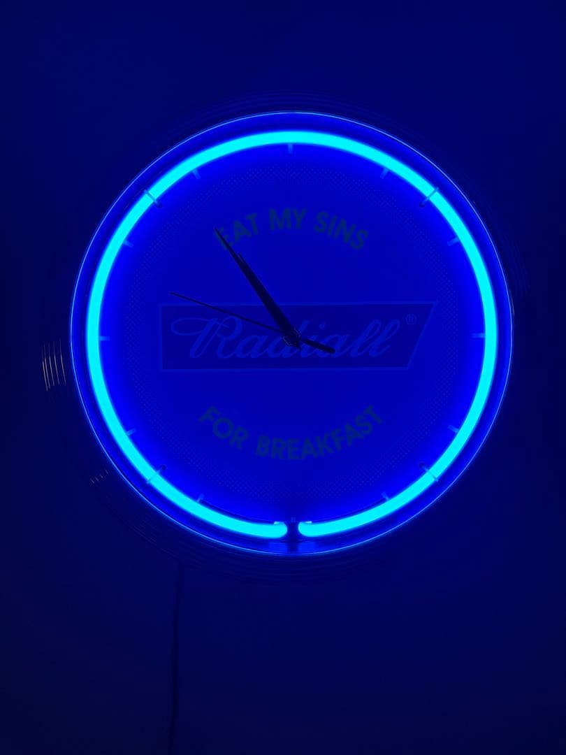 Radiall ネオン掛時計 直径約37cm