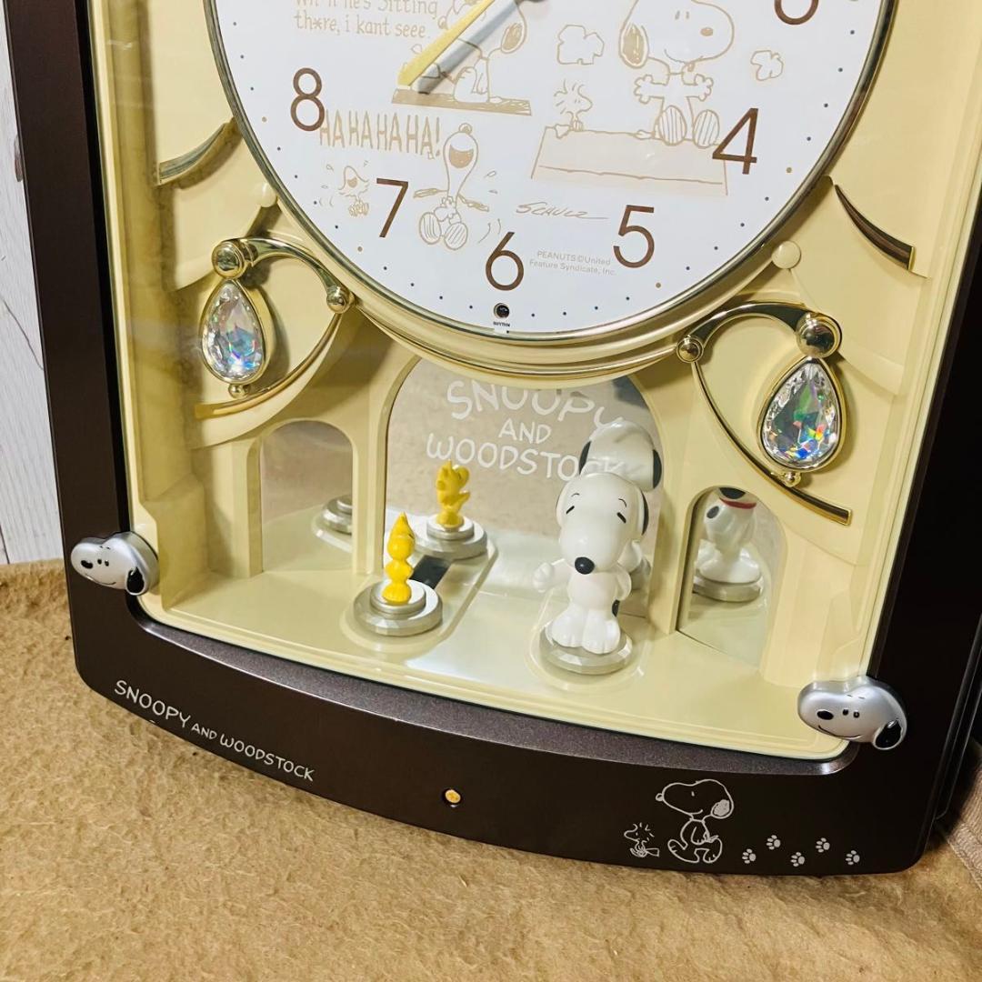 希少 RHYTHM 4MH778-M スヌーピー 掛時計 からくり時計