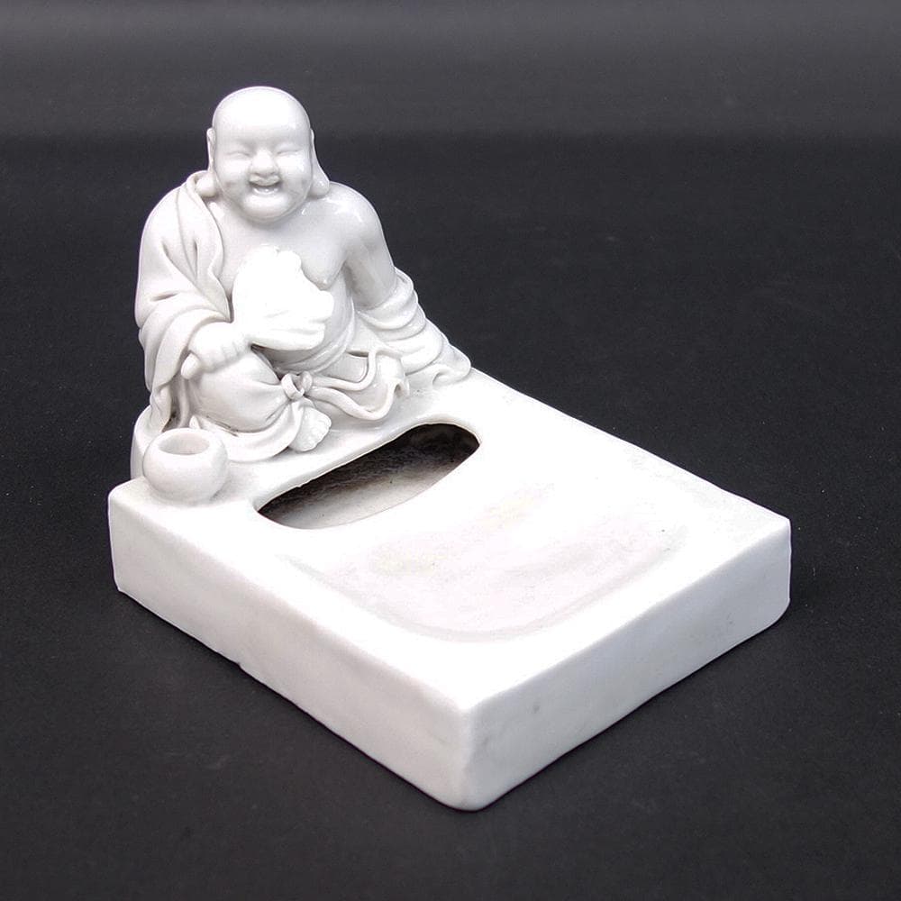 徳化窯　白磁布袋筆覘　送料無料 徳化窯 白磁布袋筆覘 送料無料 徳化窯 白磁布袋筆覘