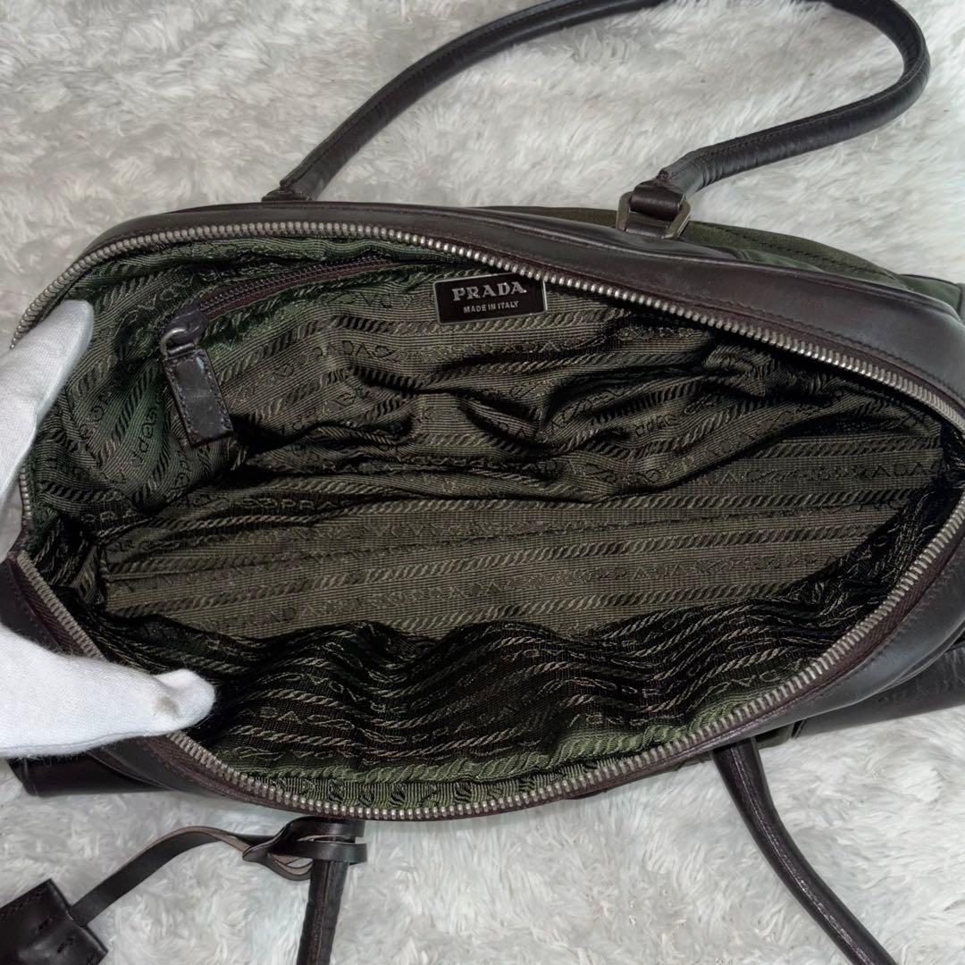 PRADA プラダ ミニボストンバッグ ボーリング 南京錠 ダークグリーン