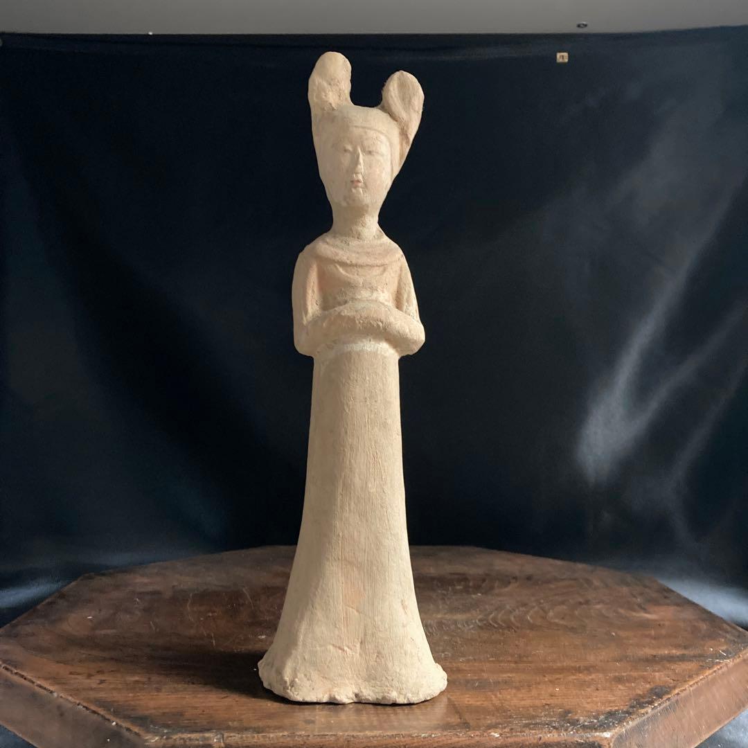 新年赤札セール❗️【ギャラリー三益】中国古美術　唐代加彩美人俑（唐時代）