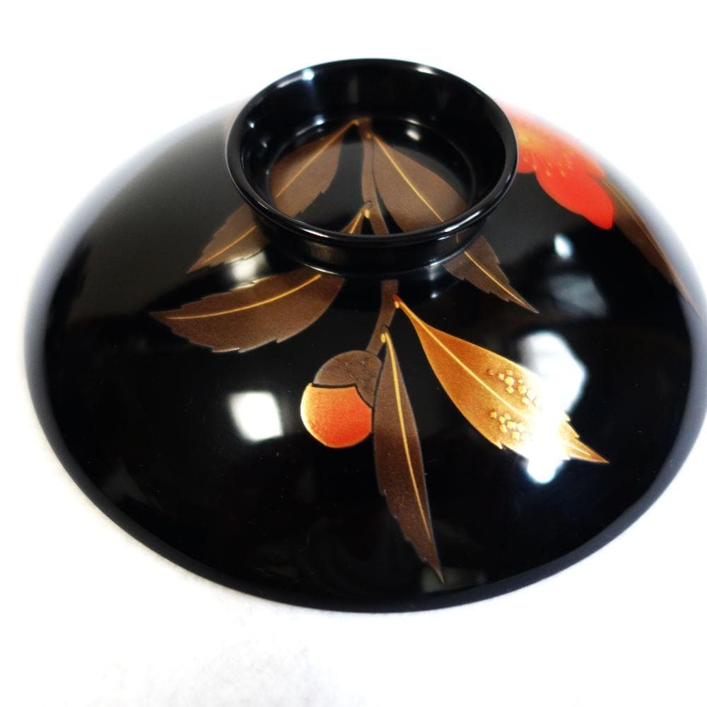 輪島塗 さざんか蒔絵 大きい吸物椀 ５客