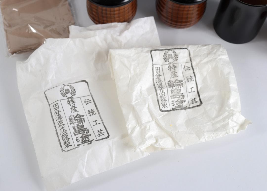 輪島塗 伝統工芸 田谷漆器 湯呑 蓋付湯呑 4客