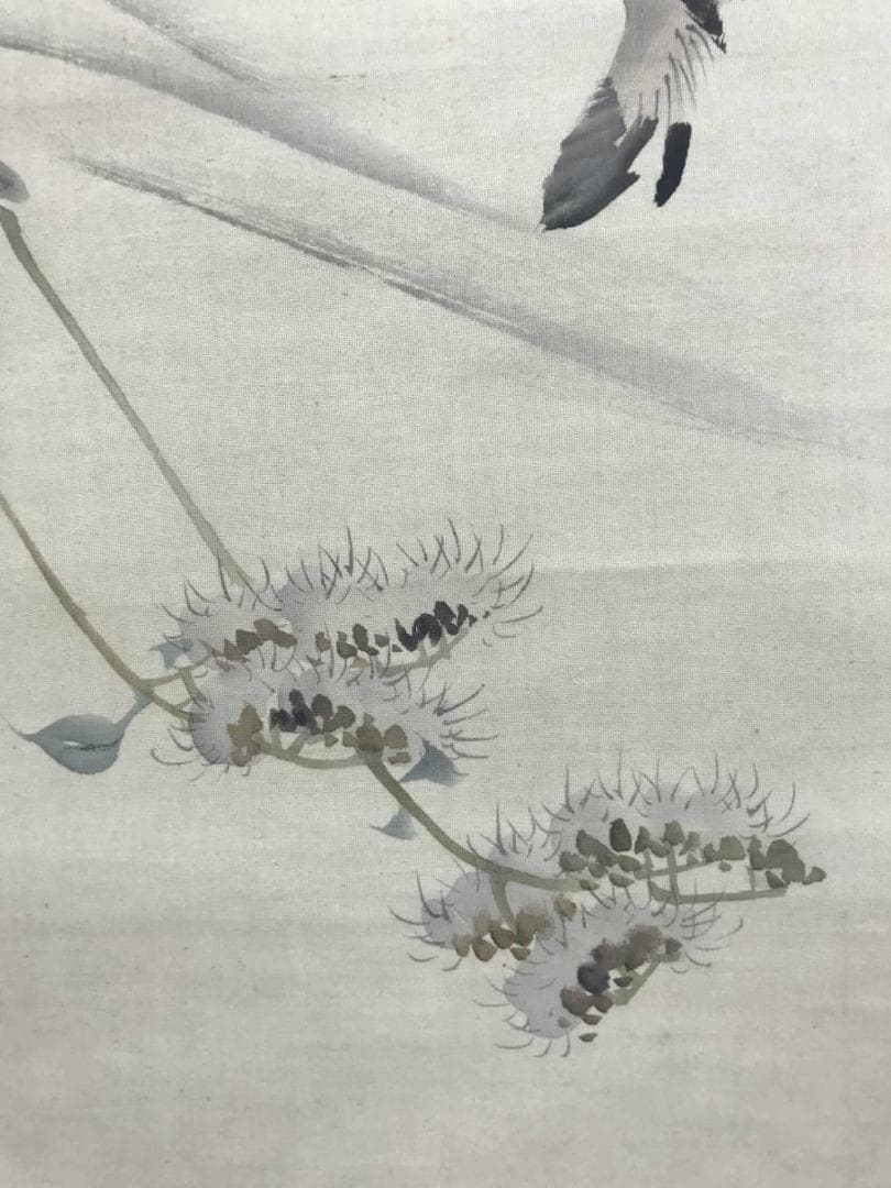 真作】西山芳園/草花鹿図/鹿図/花鳥図/掛軸☆宝船☆