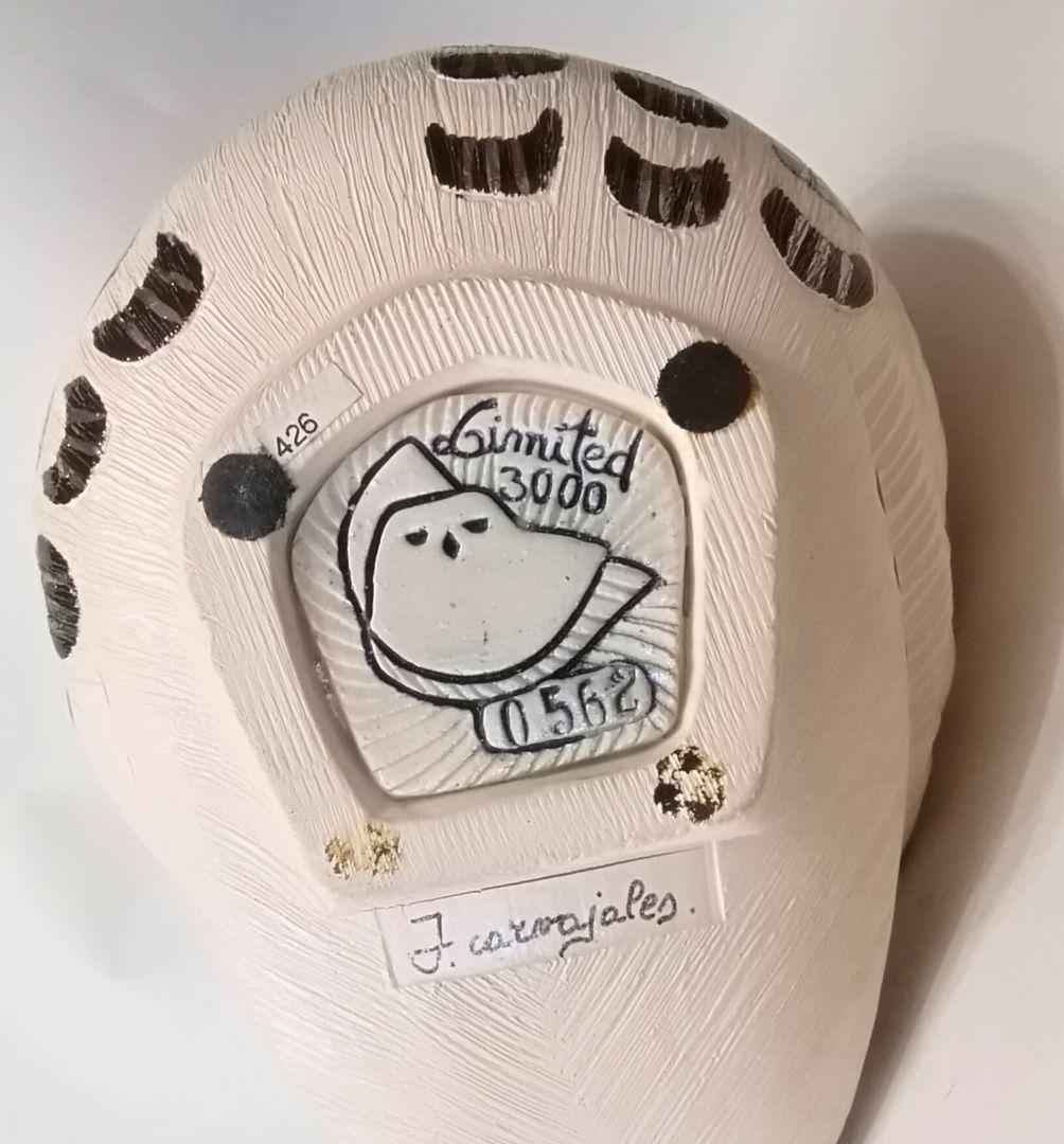 リンコナダ 白フクロウ 陶器 置物