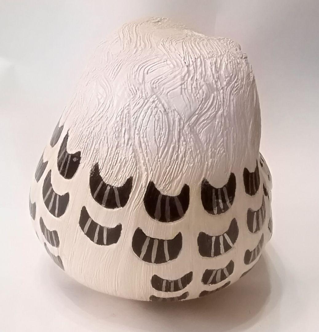 リンコナダ 白フクロウ 陶器 置物