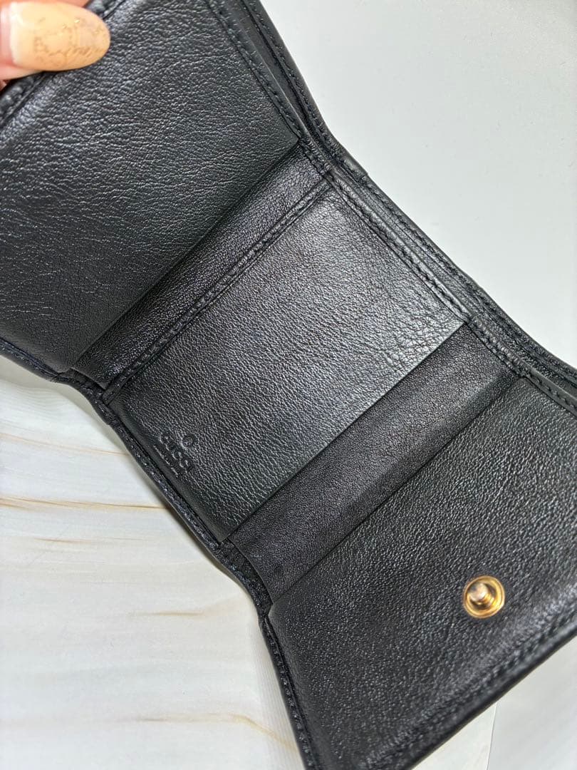 GUCCI バンブー ダイアナ 三つ折り財布 ブラック N1101018672