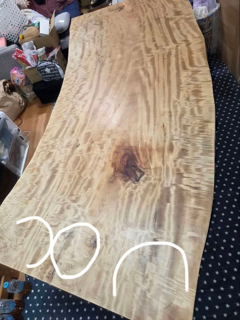 栃　一枚板　ダイニングテーブル