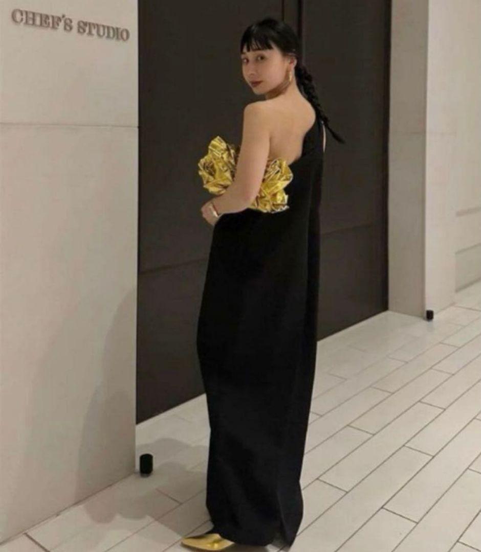 美品✨️アメリ　 LUSTER TIERED LAYERED DRESS 　黒