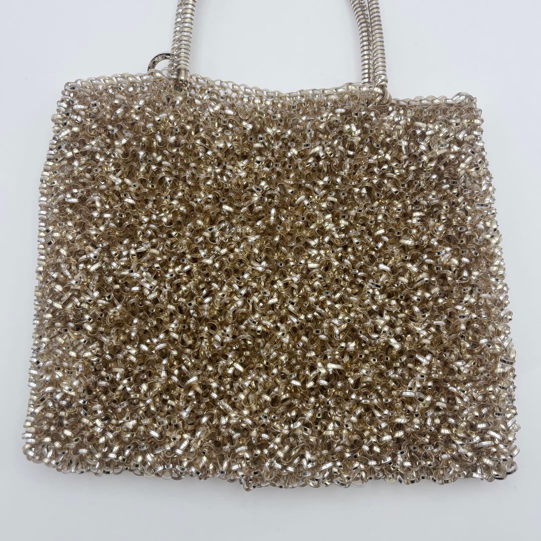 【美品】アンテプリマ スクエアワイヤーバッグ ゴールド ミニハンドバッグ