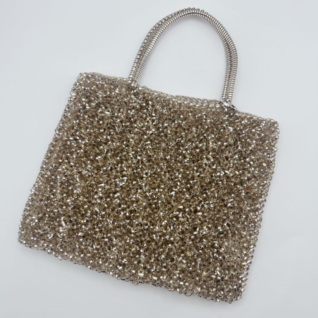 【美品】アンテプリマ スクエアワイヤーバッグ ゴールド ミニハンドバッグ