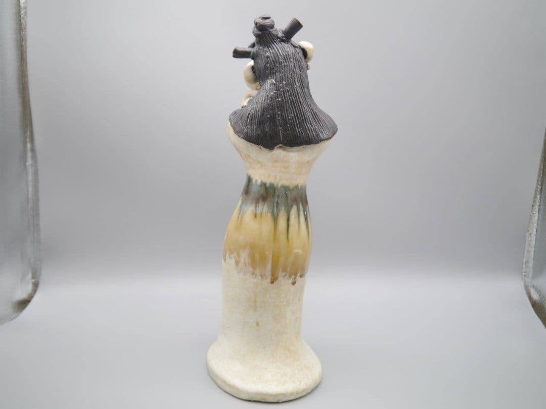 青芳人形 念ずれば花開く 森元青芳 砥部焼 坂村真民 大型作品 共箱