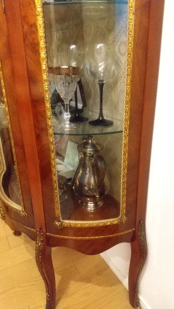 高級輸入家具①】スペイン製 ガラスキャビネット キュリオケース