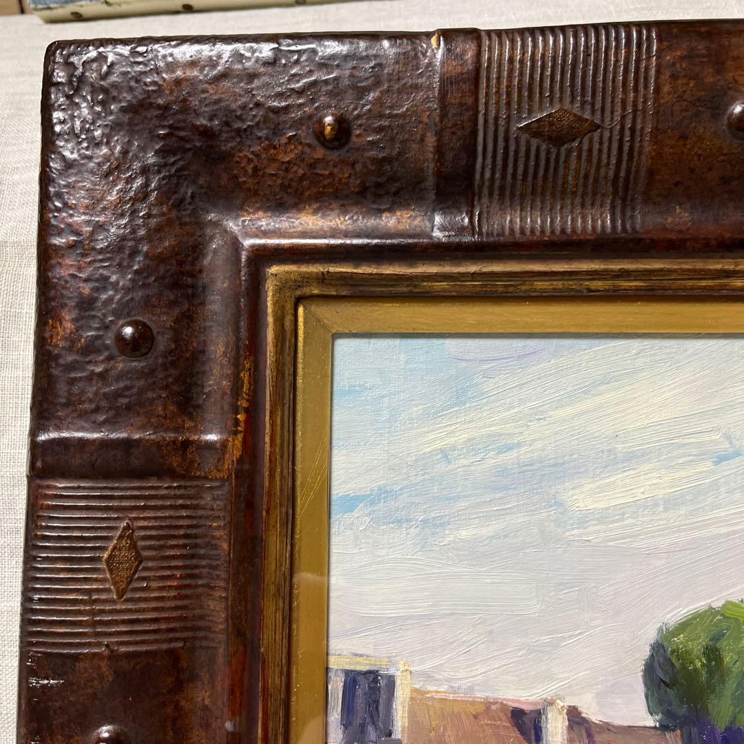 油彩  油絵  風景画  額縁付き  サイン有り  作者不詳  Ｆ6サイズ