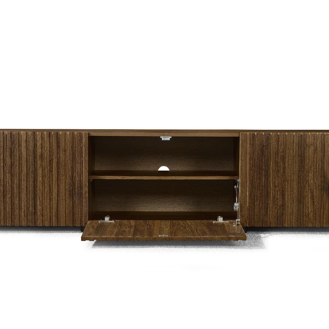 新作】和風モダン TVボード ウォールナット材 収納付き