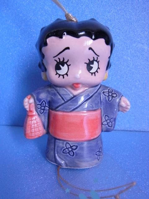 珍品 ベティちゃん 風鈴 着物BETTY 陶器製 ふうりん 和物 昭和レトロ