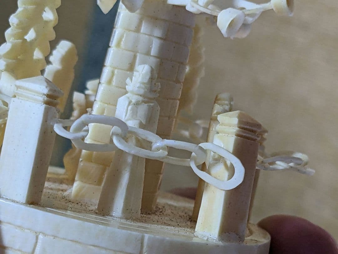 ♢中国伝統工芸美術？骨？鹿角 仏塔 極細密 6列自在 六重の