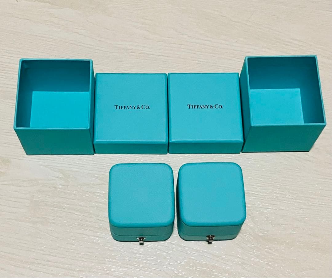 ティファニー　リングケース空箱 Tiffanyティファニーリングケース空箱ブルーペアリング5点セット