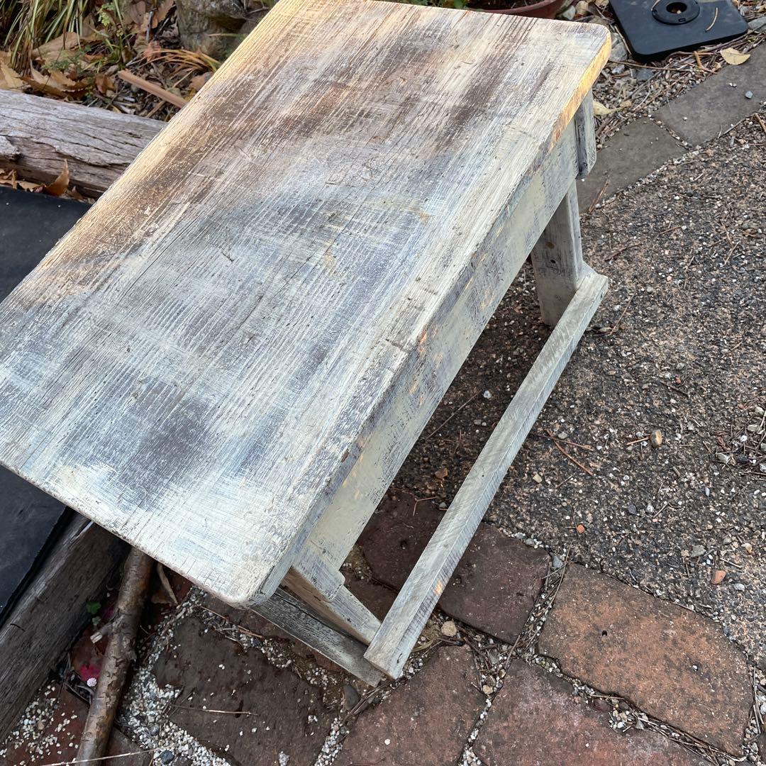 古道具 机 フレンチカントリー風 リメイク 木製 文机