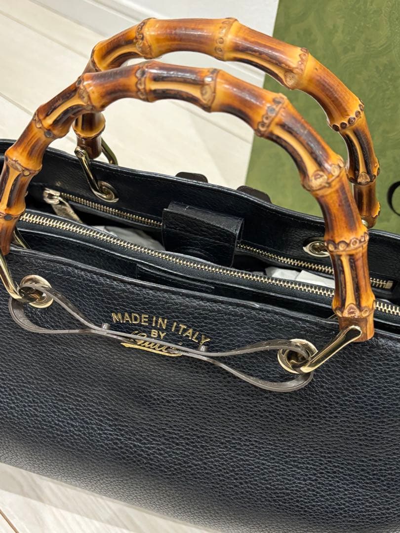GUCCI グッチ 超美品 バンブー ショッパー 2WAY ハンドバッグ