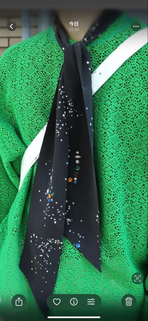 小物 MASU GALAXY SILK SCARF(BLACK)
