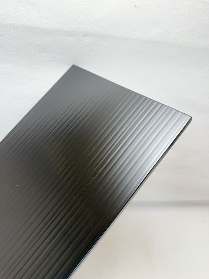 未使用 懐石道具 塗師 表完造 木製黒真塗 糸目爪紅 折敷膳 5客揃 共箱