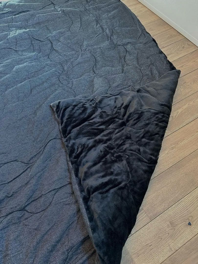 先染めこたつ掛敷布団2点セット（ブラック）長方形 大判