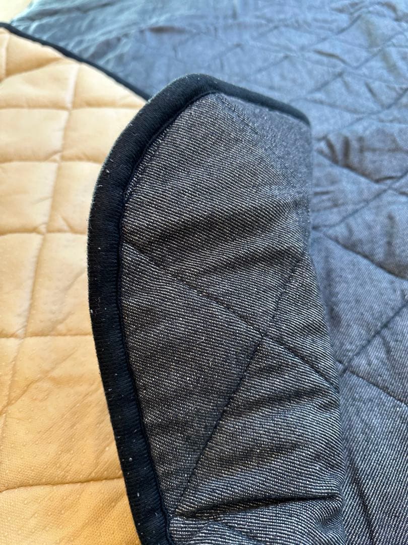 先染めこたつ掛敷布団2点セット（ブラック）長方形 大判