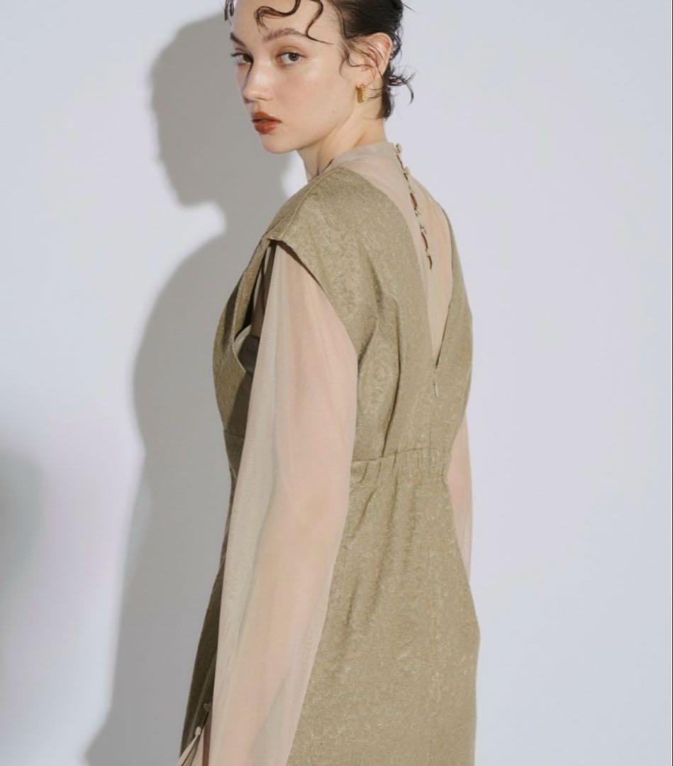 ANDRESD V line jacquard dress - メルカリ