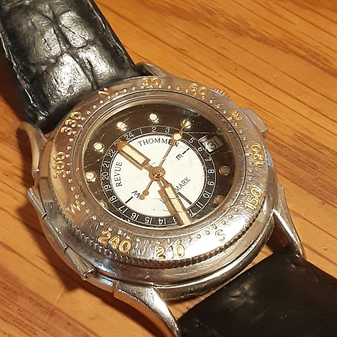 レビュートーメン　ランドマーク　方位計 デイト　メンズ腕時計　稼働品