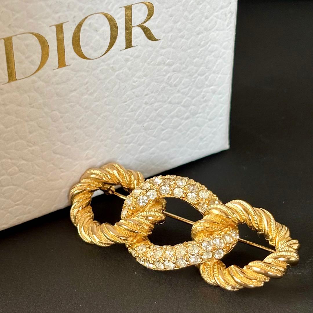 未使用保管品】【クリスチャンディオール】ブローチ ツイスト ライン