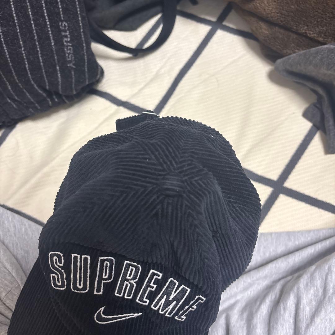 円堂守着用 SUPREME NIKE コードュロイキャップ ブラック - メルカリ