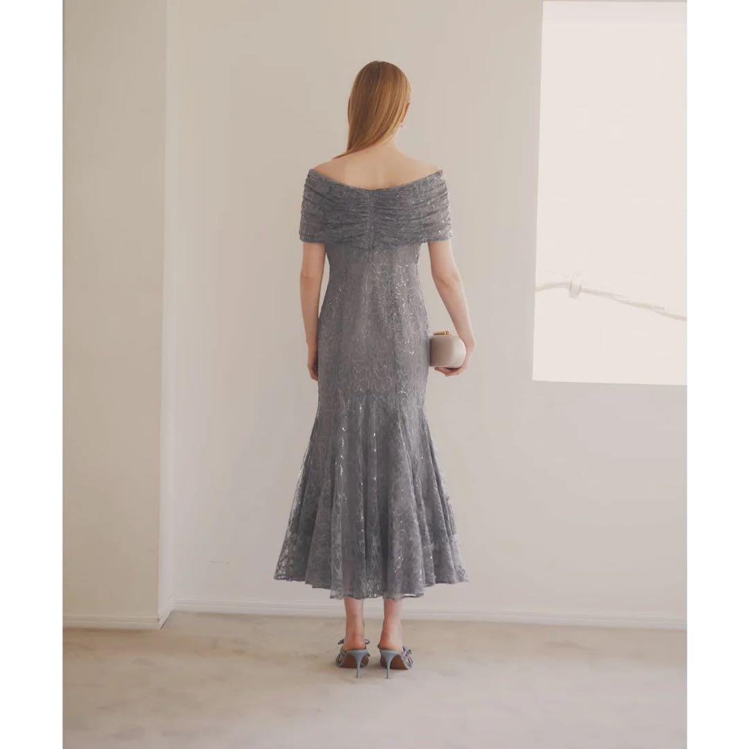 オフショルダー グレー レースドレスの通販はau PAY マーケット - 輸入