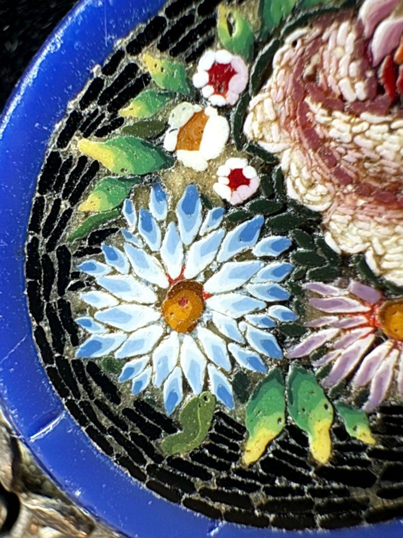 19世紀 イタリアアンティーク マイクロモザイク ブローチ イタリア