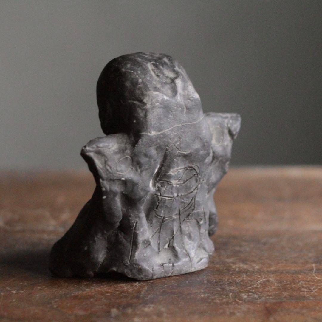 瓦質 福助人形 郷土人形 民芸 古道具 アンティーク オブジェ