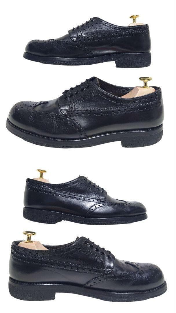 PADRONE パドローネ ウイングチップ メダリオン 内羽根 ブラック