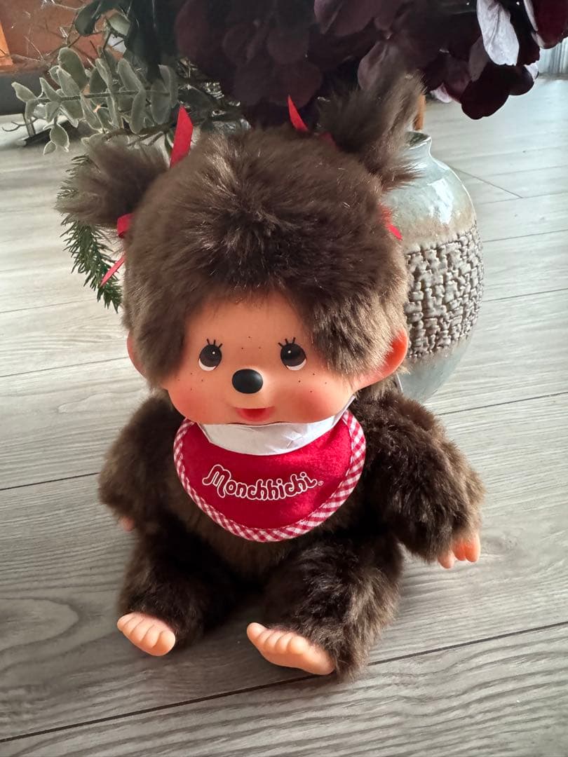 O モンチッチ プレミアムスタンダード M ブラウン ペアで座り