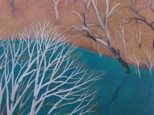 東山　魁夷 、【青き淵】、希少画集画、新品高級額・額装付、状態良好