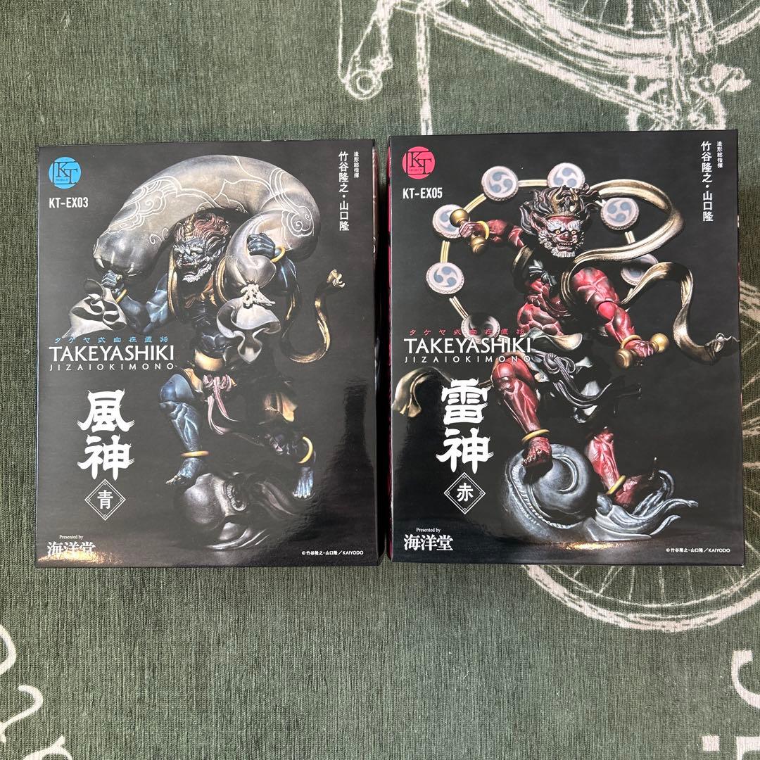 海洋堂　タケヤ式自在置物　風神 雷神 フィギュア