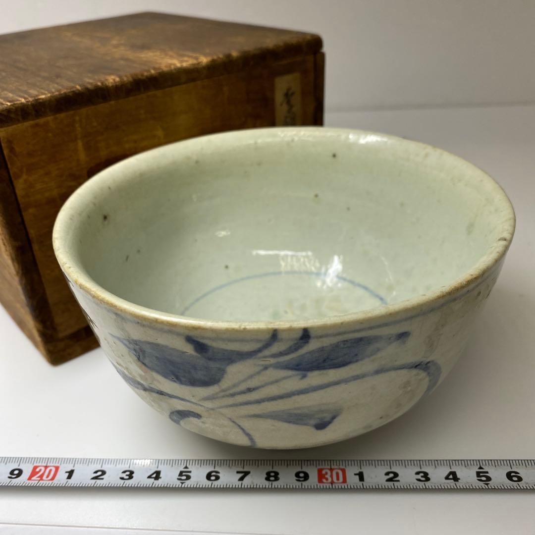 李朝　染付　草花文　鉢　合箱　トヒチル　東さ7-0428① 李朝 染付 草花文 鉢 合箱 トヒチル 東さ7-0428① 李朝 染付 草花文 鉢